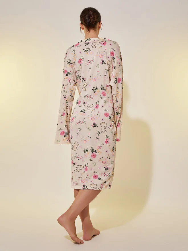 Take Two Take Two All-Over Print Long Sleeve Robe
