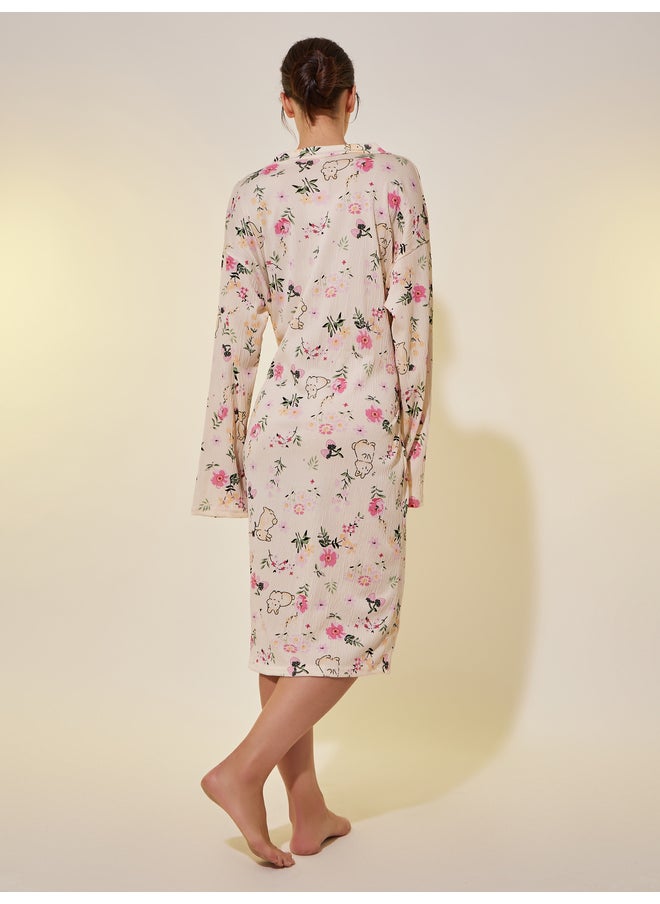 Take Two Take Two All-Over Print Long Sleeve Robe  - Image 4