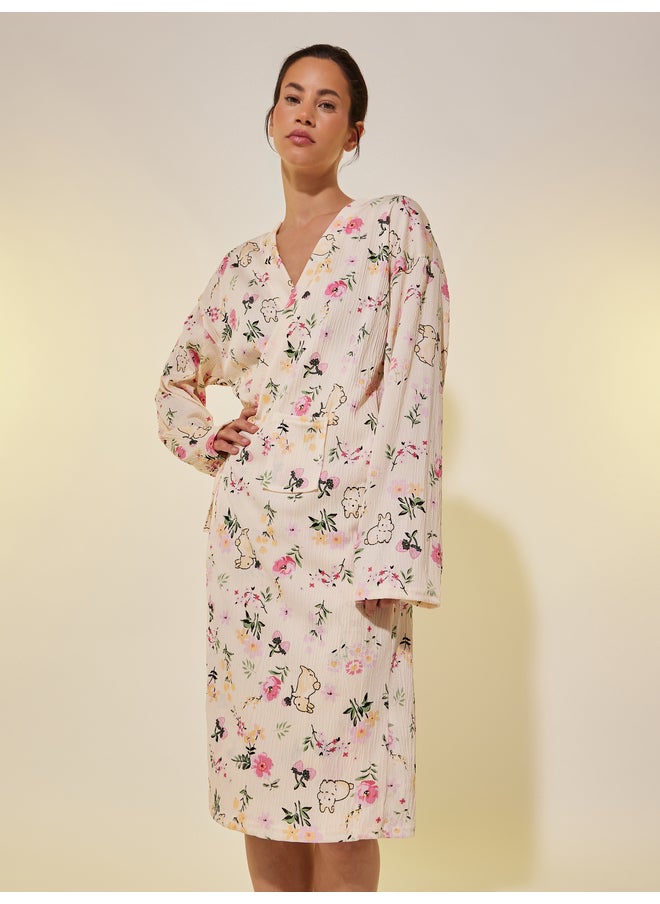 Take Two Take Two All-Over Print Long Sleeve Robe  - Image 2