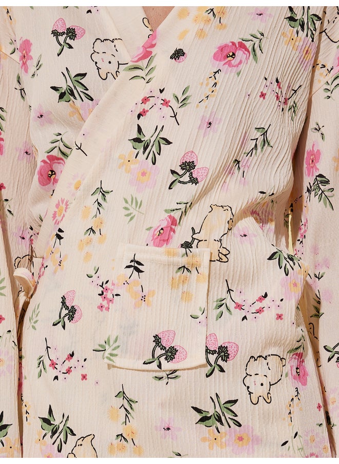Take Two Take Two All-Over Print Long Sleeve Robe  - Image 3