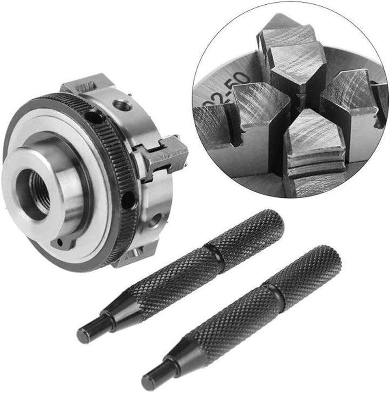 K01 50 3 4 Jaws Wood Lathe Chuck 50mm 63mm Manual Self Centering Large Through Hole - Image 5