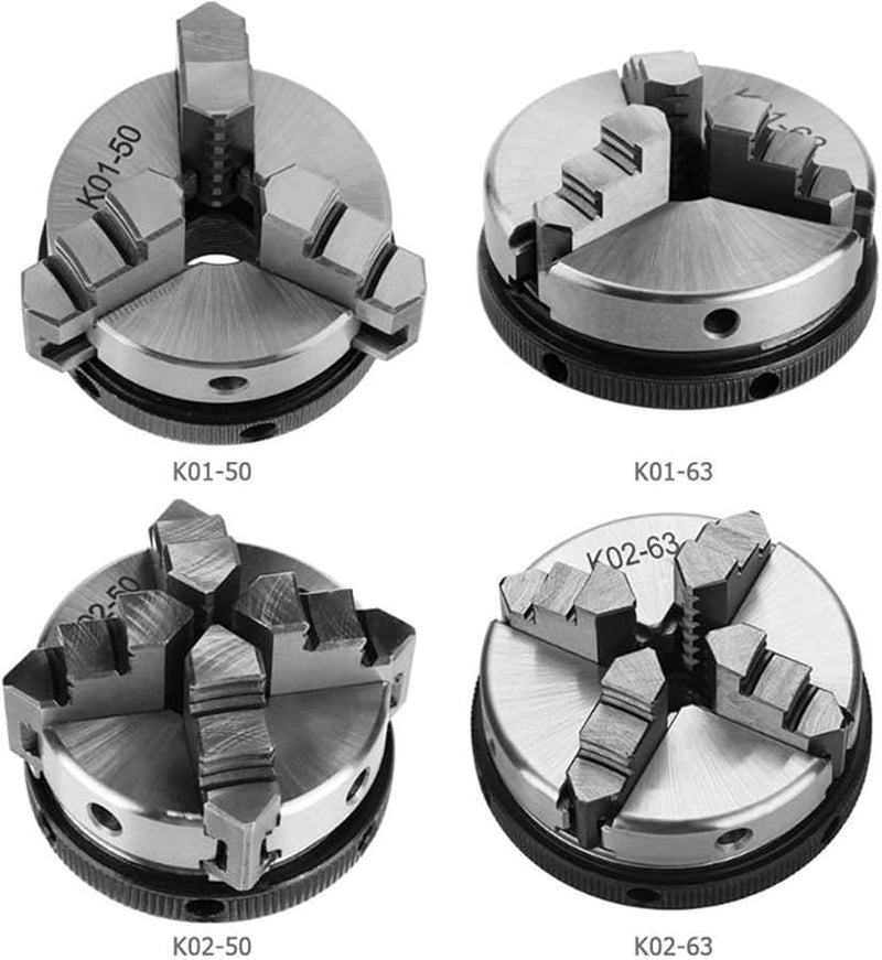 K01 50 3 4 Jaws Wood Lathe Chuck 50mm 63mm Manual Self Centering Large Through Hole - Image 3