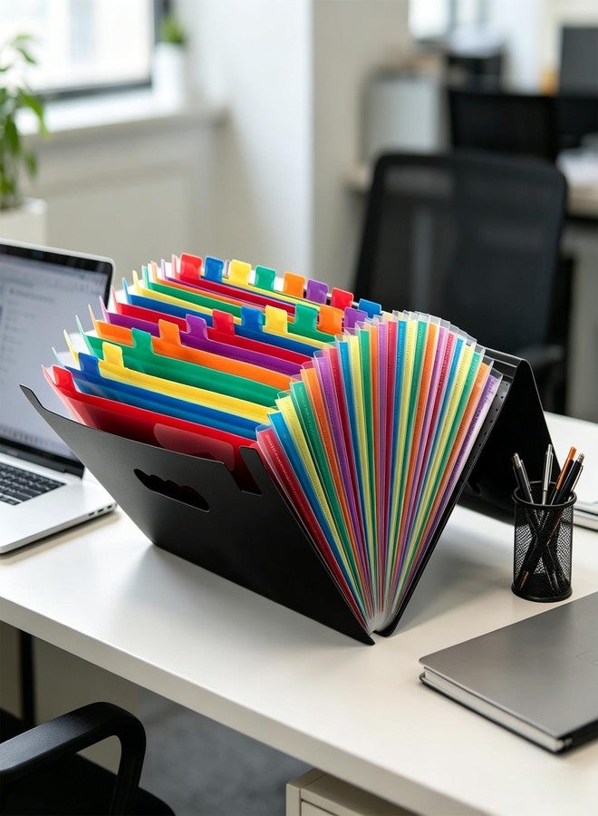 Megrez 24 Pocket Accordion File Organizer A4 Letter Expanding Folder - Image 3