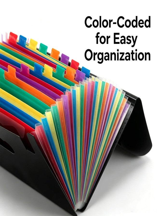 Megrez 24 Pocket Accordion File Organizer A4 Letter Expanding Folder - Image 4