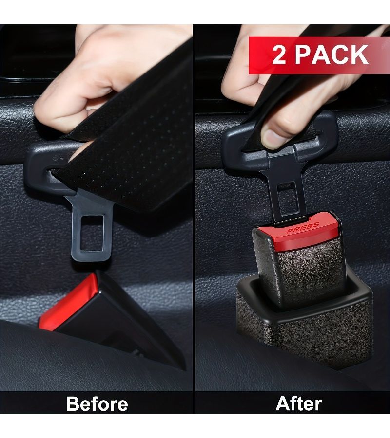 2 Pcs Heavy Duty Black Plastic Car Safety Locking System With Ergonomic Red Lever Mechanism For Cars SUVs Trucks Compatible With Manual And Automatic Transmissions - Image 3