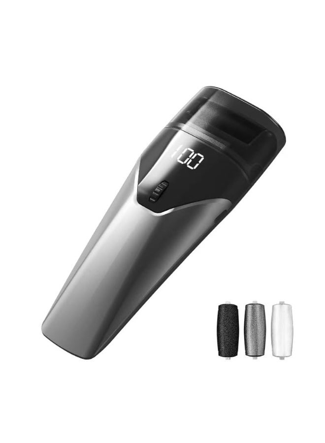 Bukela New Electric Foot Grinder, Electric Foot Callus Remover, exfoliating Foot Skin Repair Machine, 100 Speed Endless Speed, Auxiliary Lighting, 3 Heads (Thick, Medium and Thin) (Grey) - Image 1