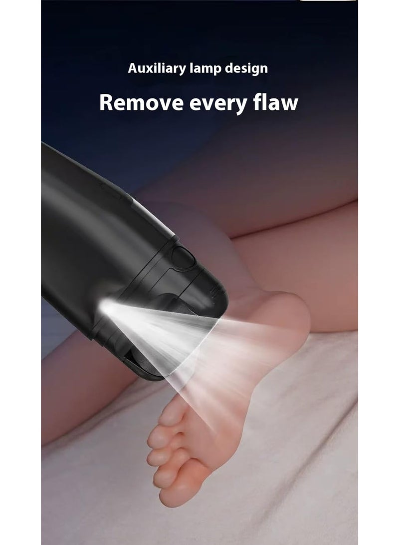 Bukela New Electric Foot Grinder, Electric Foot Callus Remover, exfoliating Foot Skin Repair Machine, 100 Speed Endless Speed, Auxiliary Lighting, 3 Heads (Thick, Medium and Thin) (Grey) - Image 5