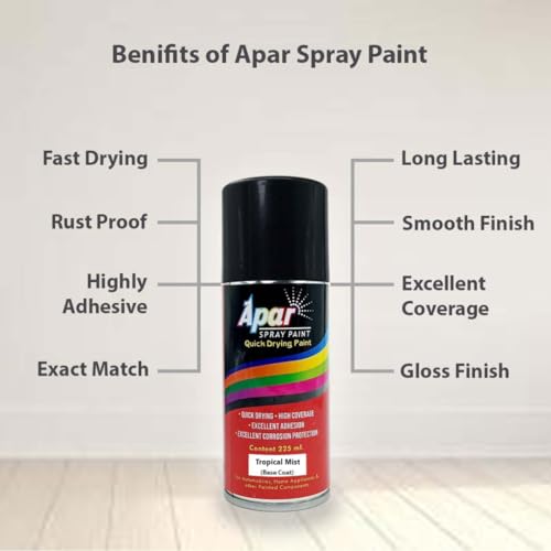 APAR Automotive Spray Paint Tropical Mist (RC Colour Name) + GC Compatible for Tata Safari, Harrier, Punch -225 ml (Pack of 2-Pcs) - Image 5