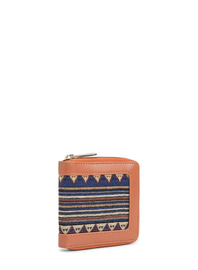 KLEIO Leather Jacquard Wallet for Women (Multicolor) with Zip Closure & Multiple Card Slots | Handcrafted Wallet for Ladies with Coin Pocket | Suitable for Travel, College, Parties - Image 2