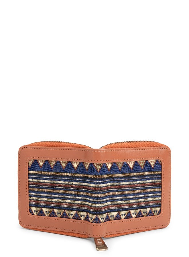KLEIO Leather Jacquard Wallet for Women (Multicolor) with Zip Closure & Multiple Card Slots | Handcrafted Wallet for Ladies with Coin Pocket | Suitable for Travel, College, Parties - Image 5