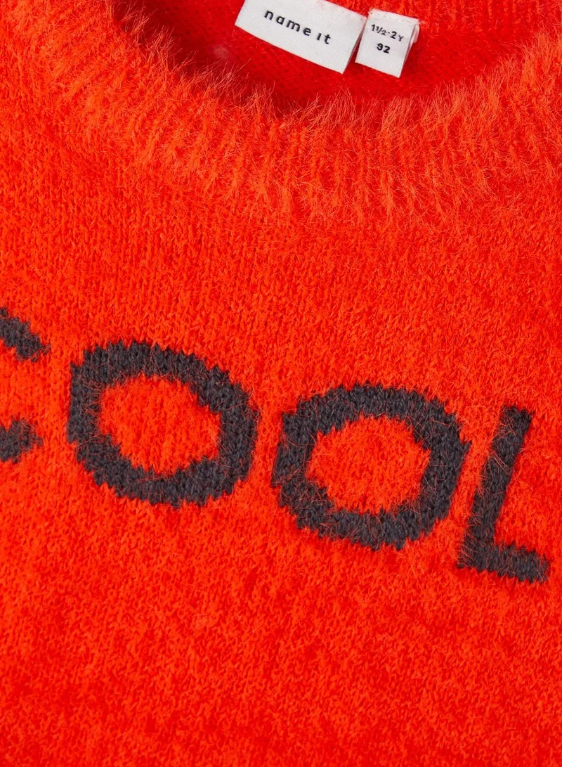 NAME IT Kids Text Print Knitted Sweater