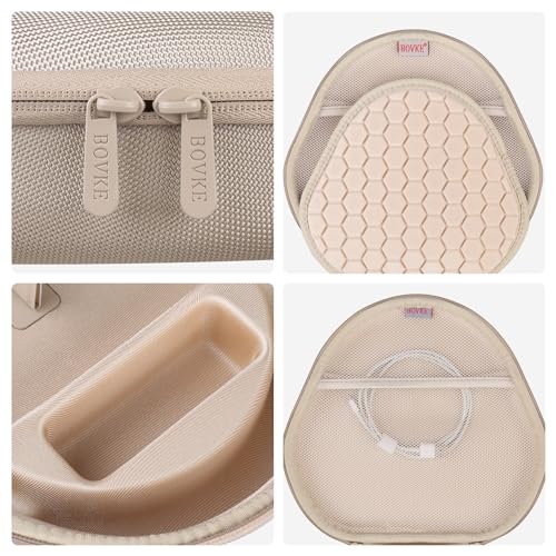BOVKE Hard Carrying Case with Sleep Mode for Apple AirPods Max Wireless Over-Ear Headphones, AirPods Max Protective Portable Storage Bag with Mesh Pocket for Headphone Accessories, Starlight - Image 5
