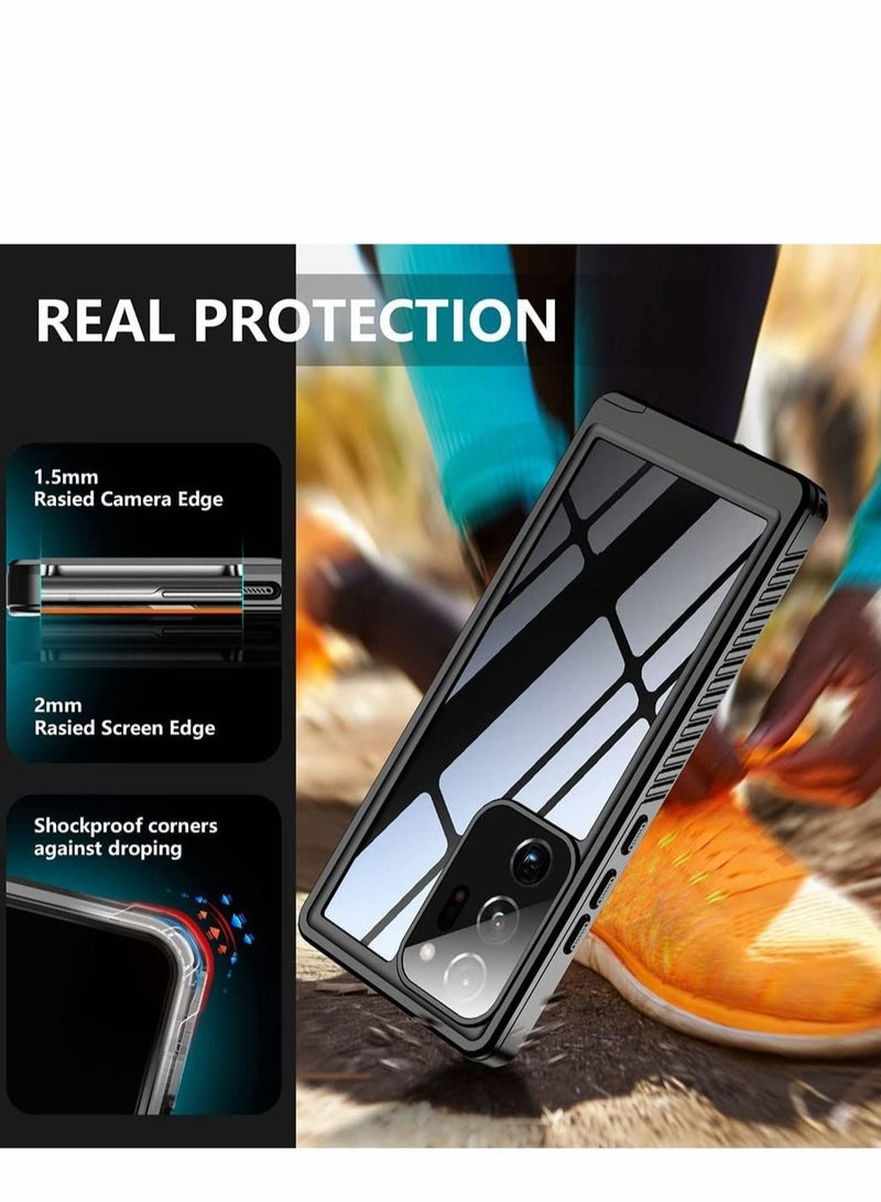 Captaintech Case for Samsung Note 20 Ultra Waterproof Case, Excefore Built in Screen Protector 360° Full Body Heavy Duty Shockproof IP68 Galaxy 5G 6.9" Black - Image 3