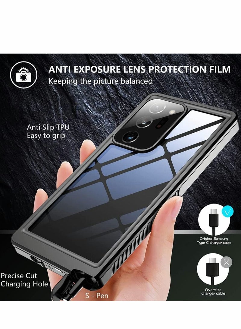 Captaintech Case for Samsung Note 20 Ultra Waterproof Case, Excefore Built in Screen Protector 360° Full Body Heavy Duty Shockproof IP68 Galaxy 5G 6.9" Black - Image 5