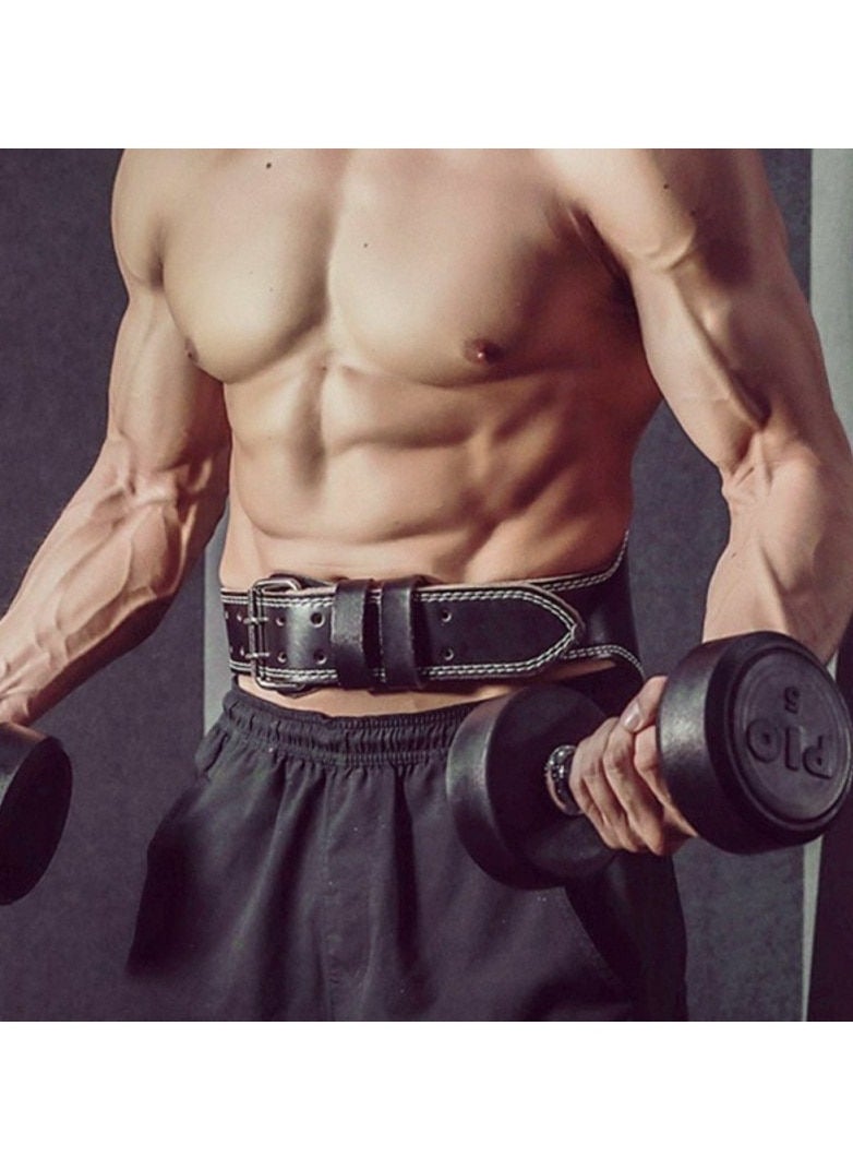 Generic - Waistline Fitness Ready Belt with Sponge Deadlift Weightlifting Back Support Leather Gym - Image 1