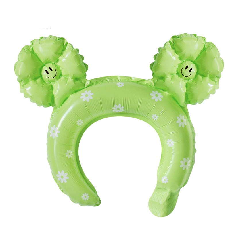 New Smiley Daisy Handheld Stick Medium Stick Aluminum Film Balloon Headwear Headband Stall Push-Sweep Code Activity Balloon - Image 1