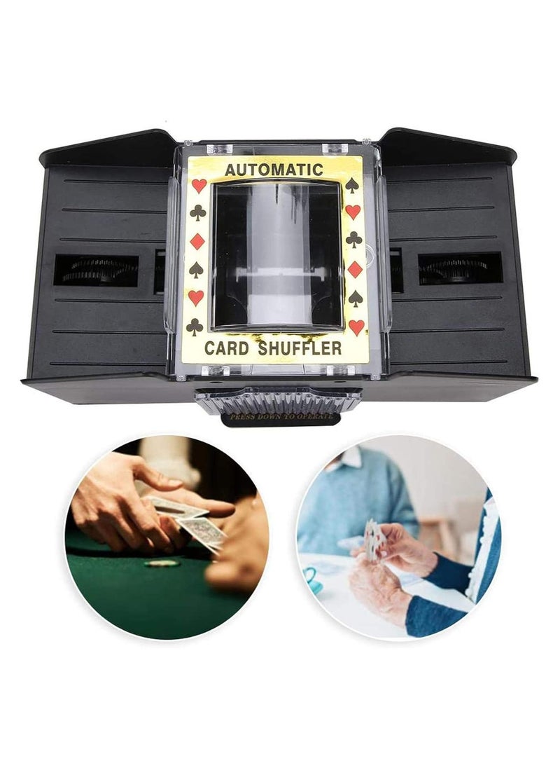 SAPU - 4 Decks Automatic Card Shuffler Multicolour for UNO,Poker,Playing,Card - Image 1