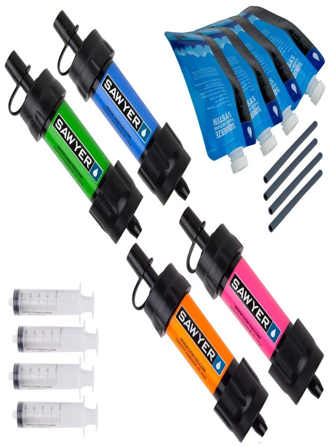 Sawyer Products SP124 MINI Water Filtration System, Gift 4-Pack, Multi-Color - Image 1