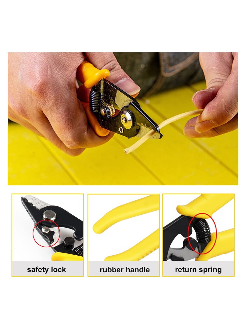 KASTWAVE Fiber Optic Stripper 3 Hole, Precision Wire Stripper for Installers and Electricians Safe Not Hurt Wire Fiber Strippers with 6" Handle for Jacket Buffer and Coating Stripping - Image 4