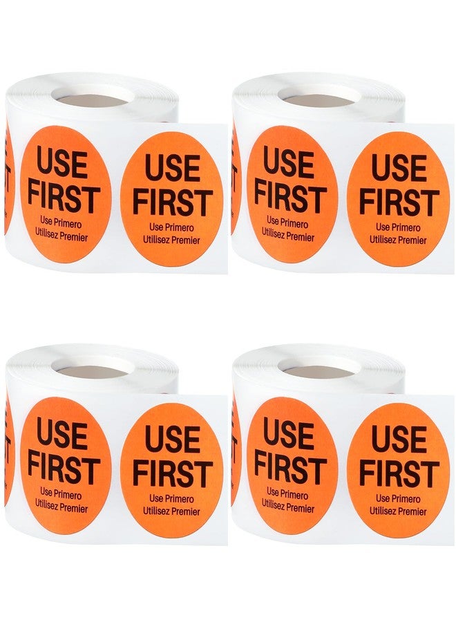 Epakh 2000 Pcs 2 Inch Use First Stickers Food Service Inventory Control Labels for Restaurant Permanent Adhesive Food Labels Circle Dot Paper (Orange) - Image 1