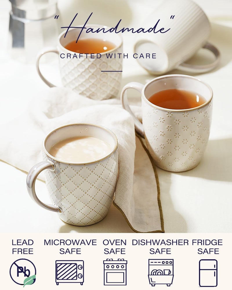 GET STAR Large Coffee Mugs 18 OZ Set of 4, Ceramic Coffee Mug Microwave and Dishwasher Safe, Coffee Cups Ceramic with Big Handle - Image 4