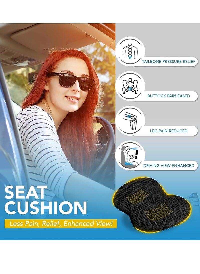 Generic - Car Seat Cushion - Memory Foam Car Seat Pad - Sciatica & Lower Back Pain Relief - Car Seat Cushions for Driving - Road Trip Essentials for Drivers(Black) - Image 1