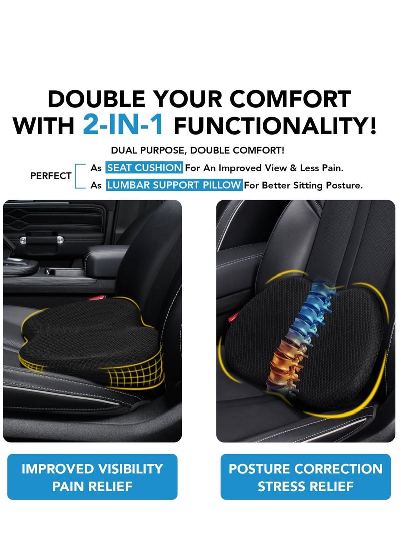 Generic - Car Seat Cushion - Memory Foam Car Seat Pad - Sciatica & Lower Back Pain Relief - Car Seat Cushions for Driving - Road Trip Essentials for Drivers(Black) - Image 1