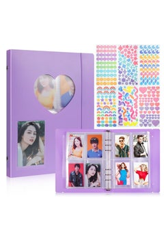 Mmmon Kpop Photocard Binder Kpop Photocard Holder Book Sleeves,A5 Binder Photocard Album 6 Ring Photocard Binder Card Protectors Pages Protectors 200 Cards(Purple)  - Image 1
