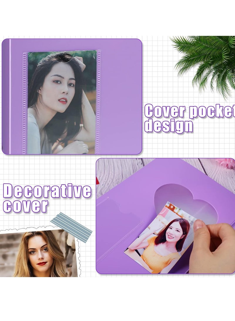 Mmmon Kpop Photocard Binder Kpop Photocard Holder Book Sleeves,A5 Binder Photocard Album 6 Ring Photocard Binder Card Protectors Pages Protectors 200 Cards(Purple) - Image 5