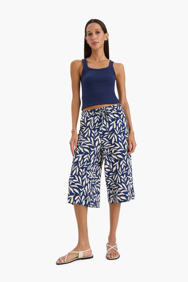 ديفاكتو Viscose High Waist Crop Fit Capri