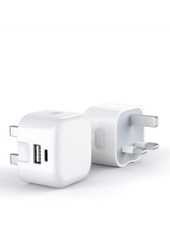 ELTRAZONE USB + Type C Fast Charger Plug For Samsung Galaxy S23/S23 Plus/S23 Ultra/A14 5G/A34/A54/S22 5G/S22 Plus/S22 Ultra/A53 5G/A13/A23 20W Dual Port UK Wall Plug Travel Fast Charging Plug (WHITE)  - Image 5