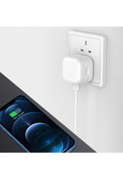 ELTRAZONE USB + Type C Fast Charger Plug For Samsung Galaxy S23/S23 Plus/S23 Ultra/A14 5G/A34/A54/S22 5G/S22 Plus/S22 Ultra/A53 5G/A13/A23 20W Dual Port UK Wall Plug Travel Fast Charging Plug (WHITE)  - Image 4