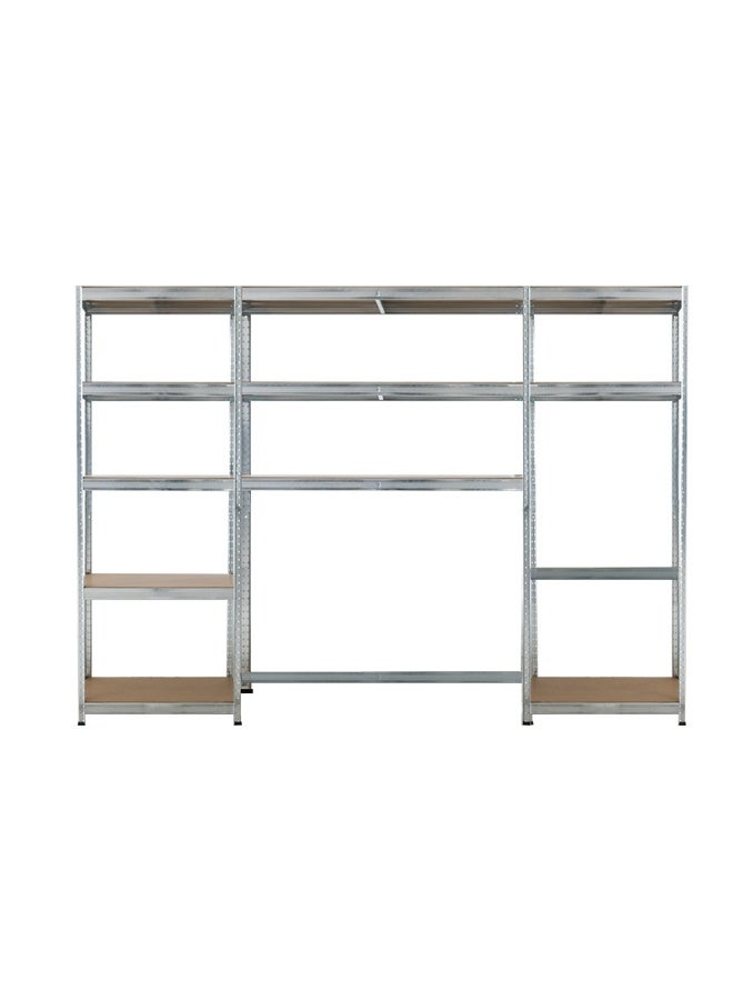DubaiGallery Heavy-Duty Garage Storage Shelf – 5 Adjustable MDF Shelves – Sturdy Steel Frame – Boltless Assembly for Easy Setup – Ideal for Tools, Boxes, and Equipment – Size: 86 x 36 x 183 cm – Industrial Strength Build - Image 4