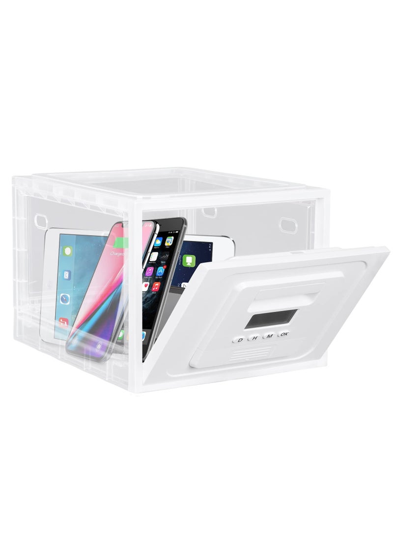 Excefore Lockable Box, 2 Mode Timing/Password Medicine Storage Box with Lock, Lockable Storage Bin Organiser Box for Fridge Food/Snacks/Phone/Tablet Jail/Home Safety, Batteries not included  - Image 2