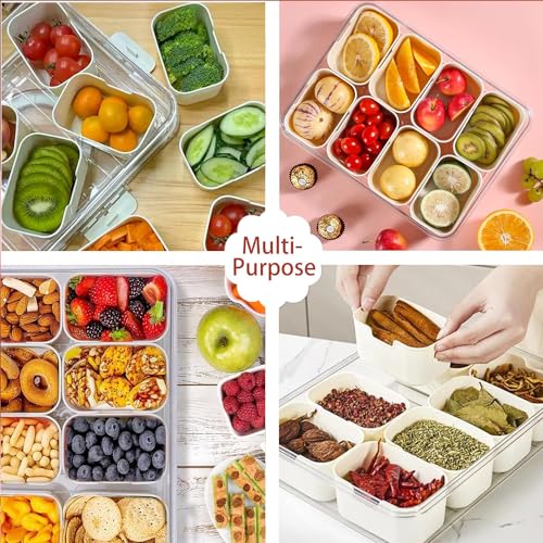 KocelFir Snack Box Container, Divided Serving Tray with Lid and Handle Snackle Box Container, Snack Organizer for Adults Fruit, Veggie, Perfect for Party, Entertaining - Image 5