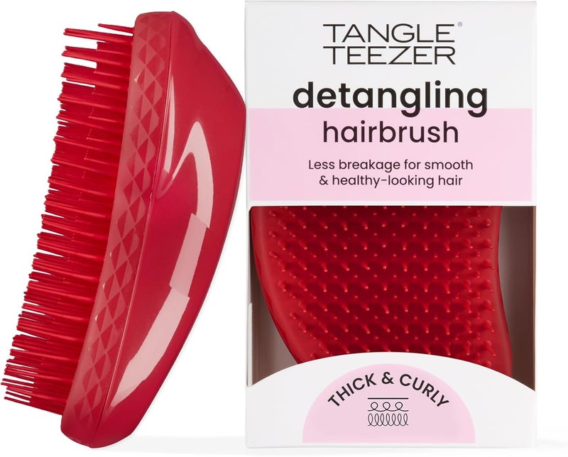 TANGLE TEEZER , Thick and Curly Detangling Hairbrush, Salsa Red - Image 1