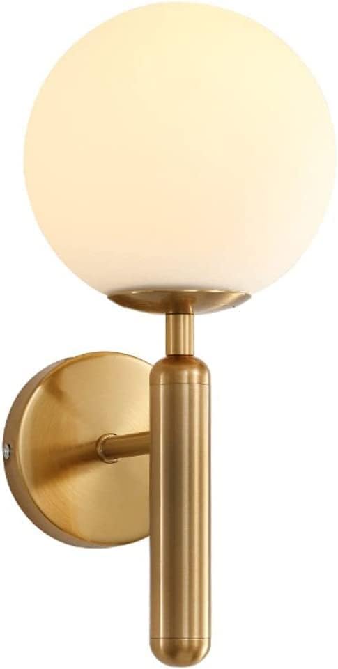 SVDK Corded Electric Golden Wall Light Sconce Mid Century Industrial Matte Globe Glass Wall Light Bulb Not Included - Image 2