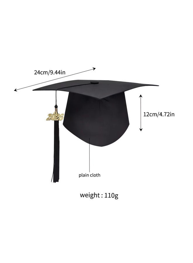 Ailily Graduation Cap,Sash Set and badge three-piece set, Black Graduation Hat with Tassel and 2026 Year Gold Date Charms & “I GRADUATED” Sash, Adjustable Fit for Adults, for Graduation Ceremonies, Parties & Photo Props (I GRADUATED) - Image 3