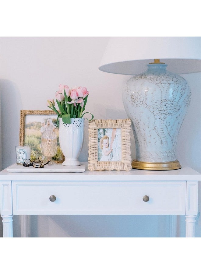 توز كومباني مجموعة إطارات الصور من قطعتين من Two's Company مقاس 4 × 6 و5 × 7 بوصة من الخيزران، إطارات ديكور بوهو ريفية مصنوعة يدويًا من الخشب الطبيعي - Image 5