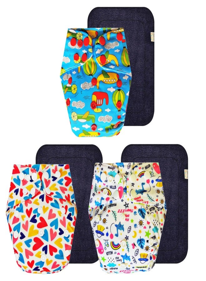 Dumbledo Premium Cloth Diaper with Black Insert (Pack of 3) | Dry Feel and Comfortable | Leakproof | Travel Friendly | Designed by Moms | 3 Months - 3 Years | Unisex Baby - Image 1