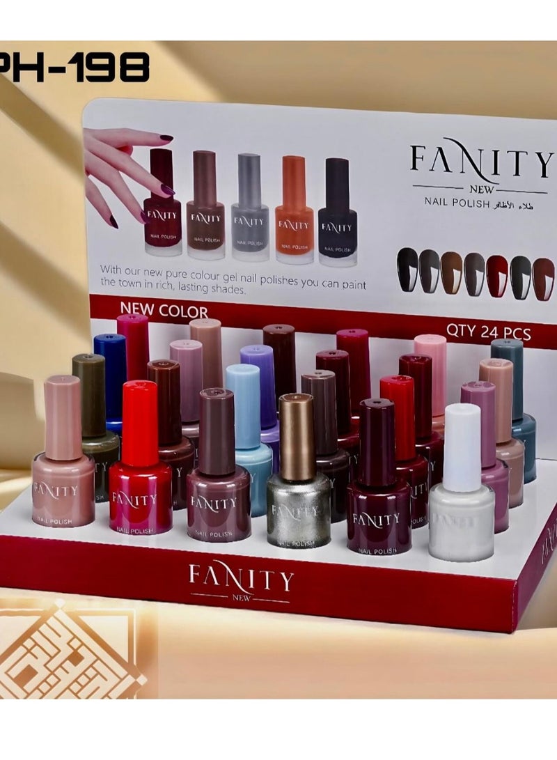 FANITY New Pure Color Gel Nail Polish 24pcs