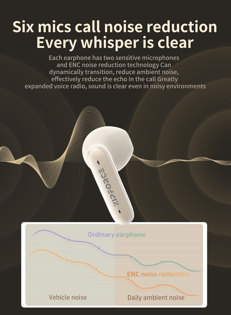 ZIPFORCE True Wireless Earbuds, In-Ear Bluetooth 5.3 Headphones 4-Mics ENC Clear Call, Bluetooth Earbuds Touch Control 40 Playtime, IPX6 Waterproof TWS, Light-Weight Earphones - Image 3