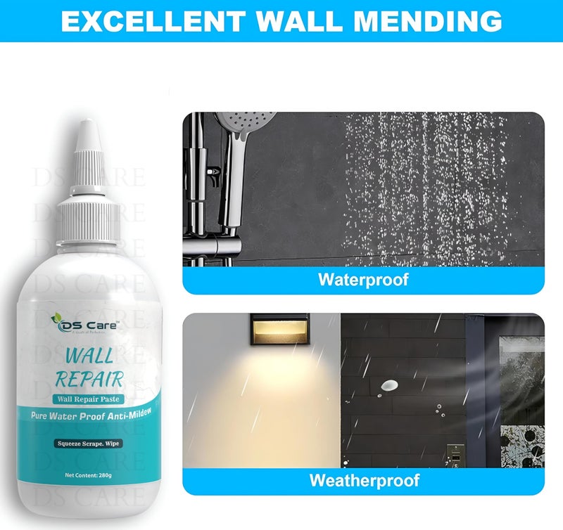 DS CARE Wall Repair Paste Paint Wall Putty Paste Crack Filler for Walls and Joints Wall Mending Agent Wall Repair Paste Damage Wall Crack Filler Paste Waterproof Wall Hole Filler (280gm, White) UNIDSC - Image 4