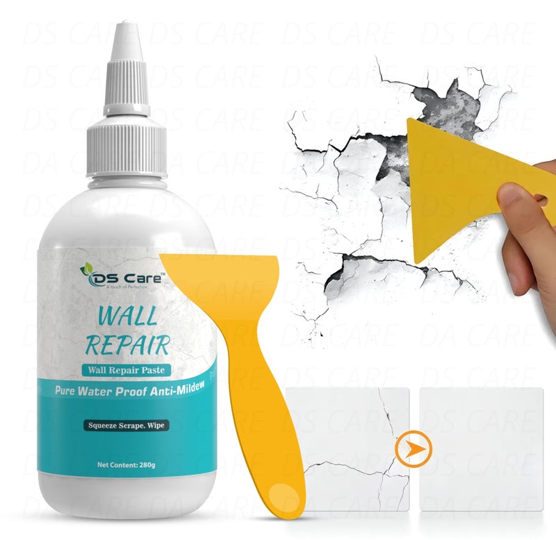 DS CARE Wall Repair Paste Paint Wall Putty Paste Crack Filler for Walls and Joints Wall Mending Agent Wall Repair Paste Damage Wall Crack Filler Paste Waterproof Wall Hole Filler (280gm, White) UNIDSC - Image 1