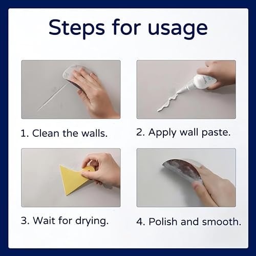 DS CARE Wall Repair Paste Paint Wall Putty Paste Crack Filler for Walls and Joints Wall Mending Agent Wall Repair Paste Damage Wall Crack Filler Paste Waterproof Wall Hole Filler (280gm, White) UNIDSC - Image 3