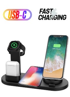 Wireless Charger,6 in 1 Wireless Fast Charging, Stand for Apple Watch Series 6/SE/5/4/3/2/1, Qi Wireless Charging Dock for iPhone 12/11/Pro/Max/XS/Max/XR/XS/X