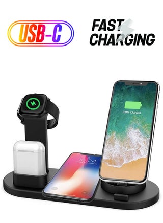 Wireless Charger,6 in 1 Wireless Fast Charging, Stand for Apple Watch Series 6/SE/5/4/3/2/1, Qi Wireless Charging Dock for iPhone 12/11/Pro/Max/XS/Max/XR/XS/X - pzsku/Z2D3C2C2AA52F1307AF63Z/45/_/1738266643/bdbe1066-29ba-4e96-8ee5-b98b11affeee