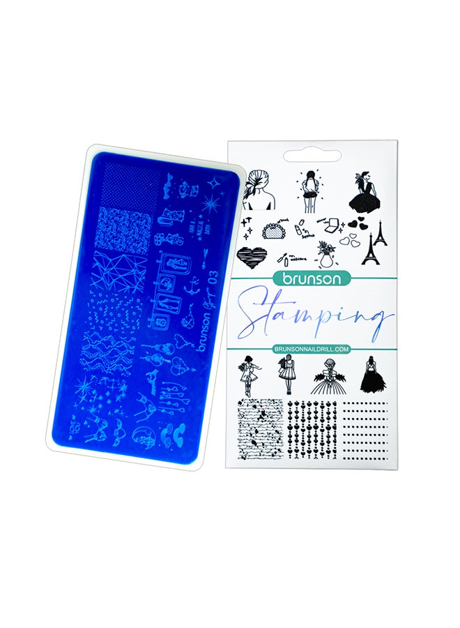 brunson مجموعة أدوات طباعة فن الأظافر - ألواح الطباعة - طابع - مكشطة - ألواح احترافية للصالة والمنزل - مجموعة طوابع أظافر متعددة القوالب - ألواح قوالب لتزيين الأظافر DIY