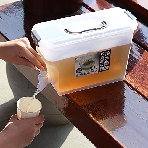 Rasikvar Cold Kettle with Faucet/Fridge Water Dispenser with Tap/Beverage Drink Dispenser/Fruit Cool Water Pitcher/Summer Ice Water Infuser Kettle Bucket/Leak Proof Drinks Dispenser (3.5L) - Image 1