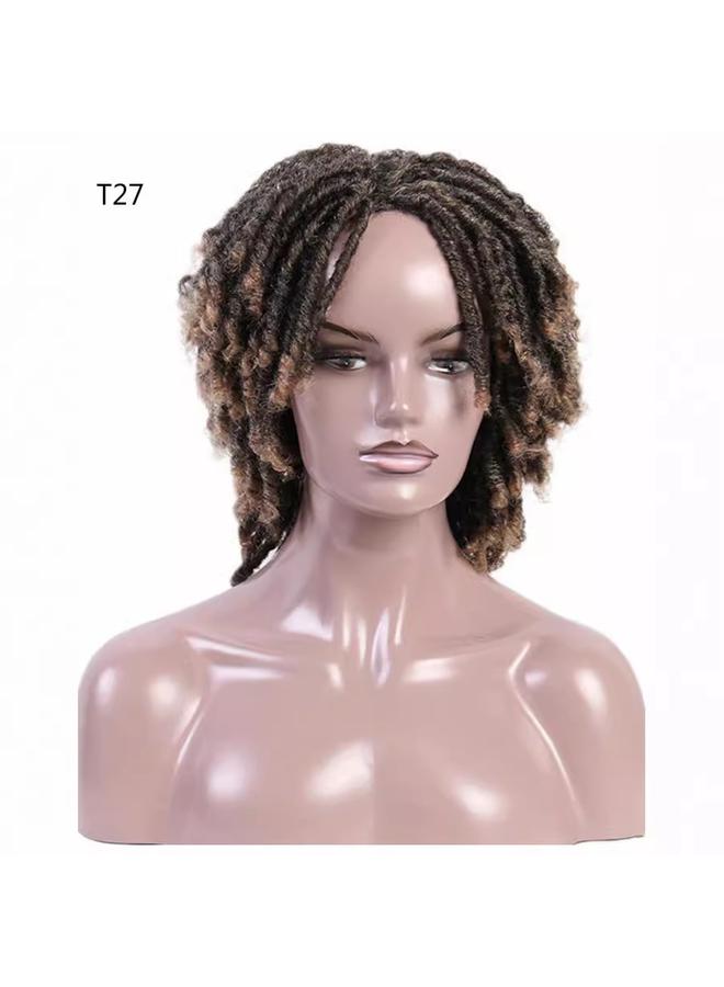 Bluejw African Small Roll Wig Hair Dirty Braid Head Cover Dreadlock Wigs Hollow Roll Chemical Fiber Wig Head Cover - Image 4